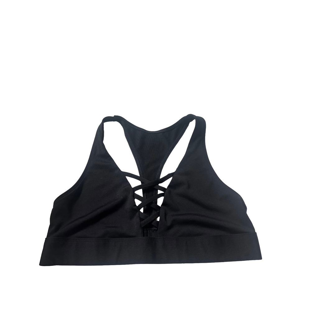 Victoria's Secret PINK Ultimate Bralette Black Racerback Sz‎ Large Pullover Cozy